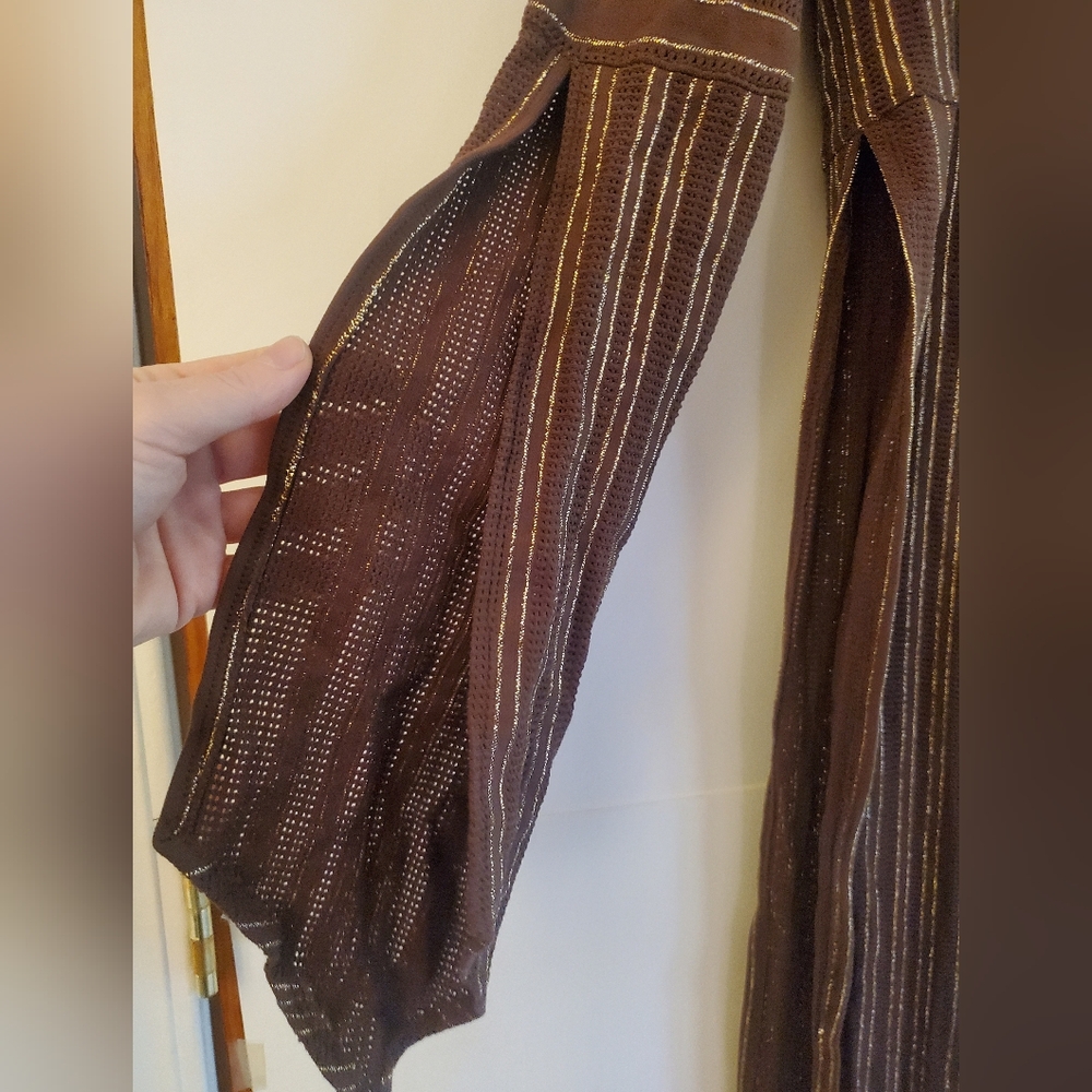 Opal Moon Designs Brown Gold Hooded Duster Layer Dress - Picture 4 of 6